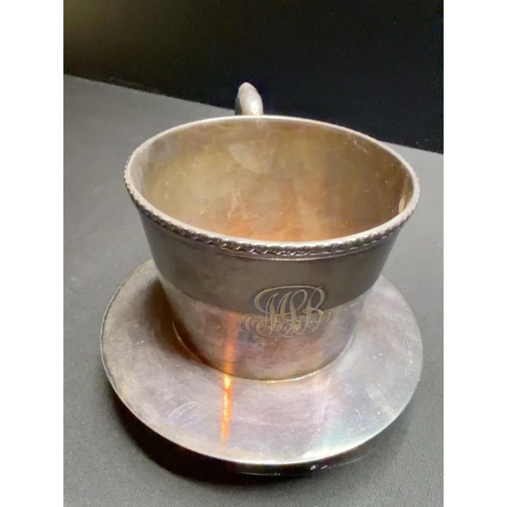 Tiffany & Co Makers 10540 Silver Soldered EP Tea Strainer Cup Monogram